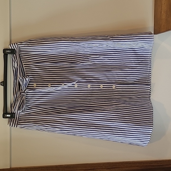 Talbots Dresses & Skirts - Talbots cotton blue and white striped a line skirt